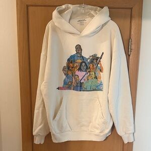 Zach Bryan Quittin Time Concert Graphic Hoodie Sweatshirt Cream Medium